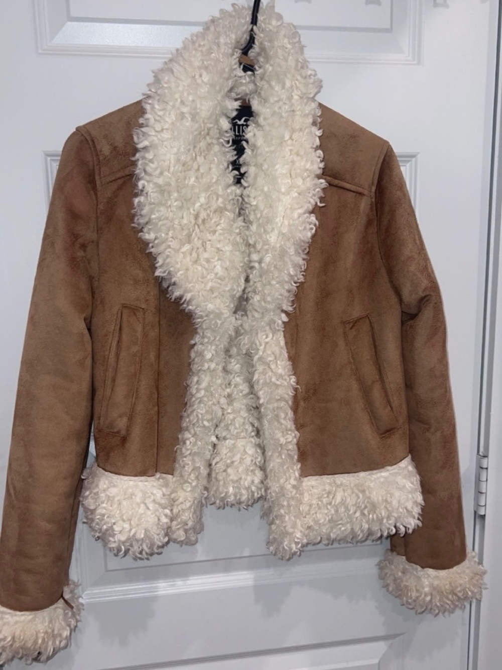 Hollister faux suede bomber jacket